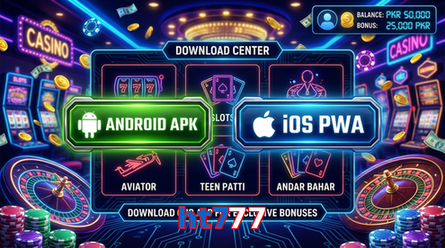 Main screen of Ht777 download page for PK players
